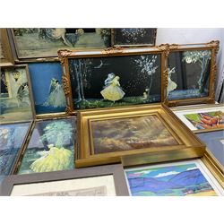 Large collection of Marion Crowe aka Marygold (British 1892-1979) prints together with various engravings, an original oil signed E J Poole and a reproduction map of Tobago Cays in one box (22)