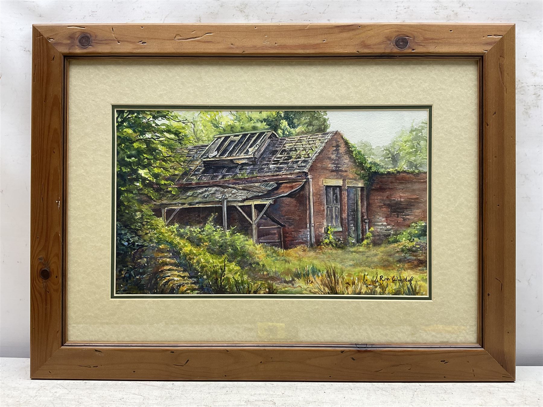 Ron Wagstaff (Northern British 20th Century): 'High and Dry - Norfolk', 'Haystack and Yard - Beamish', 'Newark Fairground' and Farmyard Landscapes, collection of five watercolours signed, variously titled verso max 35cm x 44cm (5)