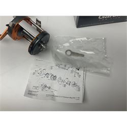 Three multiplier spool sea fishing reels, to include Swedish Abu Ambassaduer 700c Black, with spare spool, Swedish Abu Garcia Ambassadeur 6500 C3 CT MAG and Penn 515 MAG2, all boxed