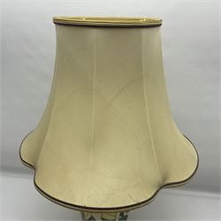 Moorcroft table lamp, Sesquipedale pattern of of baluster form, with shade  H21cm