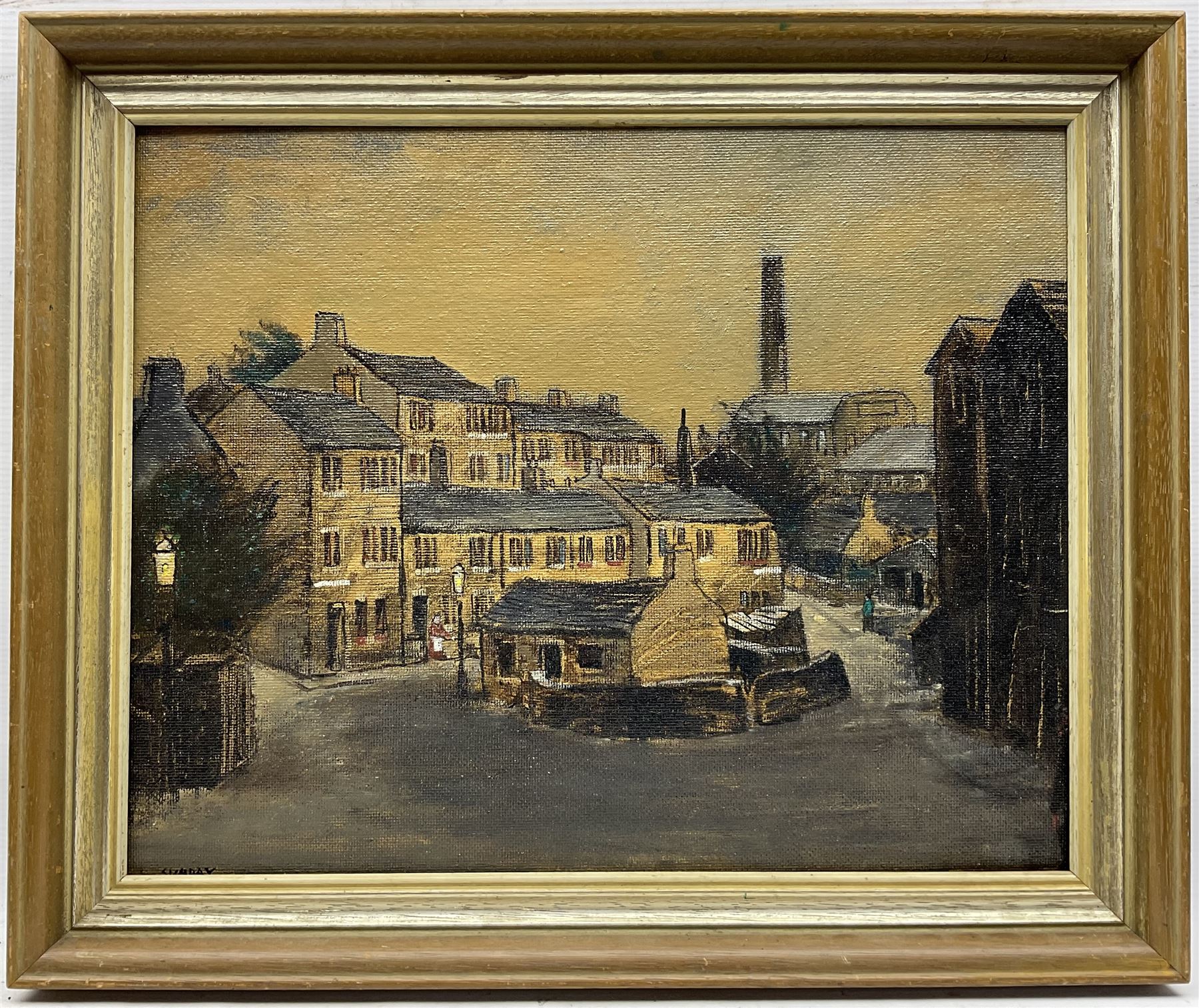 Peter Brook (Northern British 1927-2009): 'Sunday', oil on board signed and titled 39cm x 49cm 
Provenance: West Yorkshire dec'd estate; the deceased was good friends with the artist.