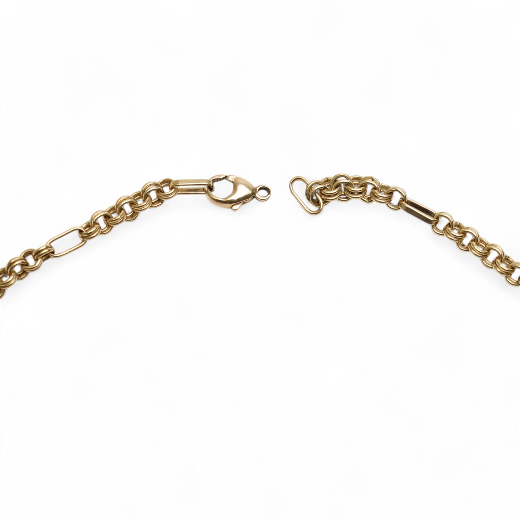 9ct gold fancy link chain necklace