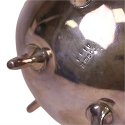 Victorian silver plated spirit kettle, with foliate decoration and ebonises handle, H34cm 