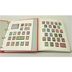  Windsor Great Britain stamp album containing Queen Victoria and later stamps including penny red, George V half crown, small quantity of unused postage etc and a ring binder containing stamp pages of Queen Victoria and later including penny red, one penny lilac block of six, George V half crown etc    