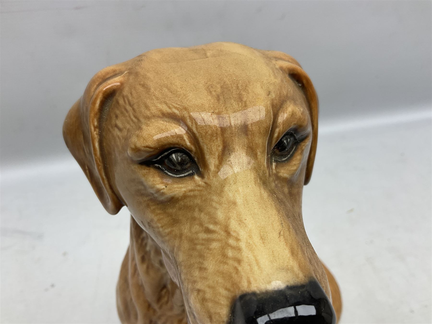 Large Beswick fire side figure of a yellow labrador, modelled seated, no. 2314, with impressed marks beneath, H34cm