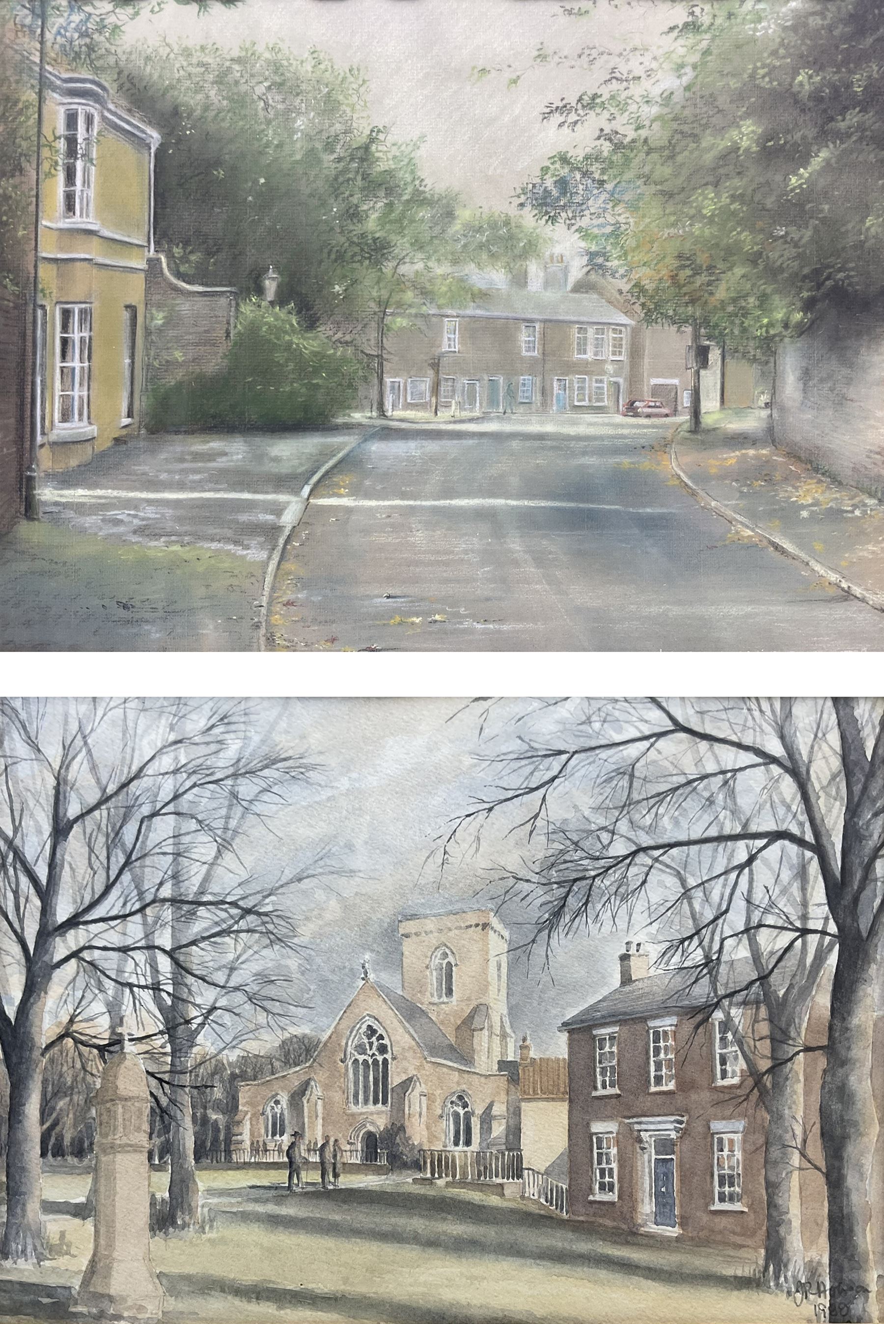 Gordon Slater (British 20th century): 'Welton Village' Lincolnshire, pastel signed and titled 27cm x 37cm; JR Hobson (British 20th century): 'Welton', watercolour signed and dated 1988, titled verso 20cm x 29cm (2)