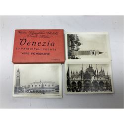 Quantity of continental pre war postcards, predominantly photographical, together with Bruxelles snapshot sets, other boxed examples etc