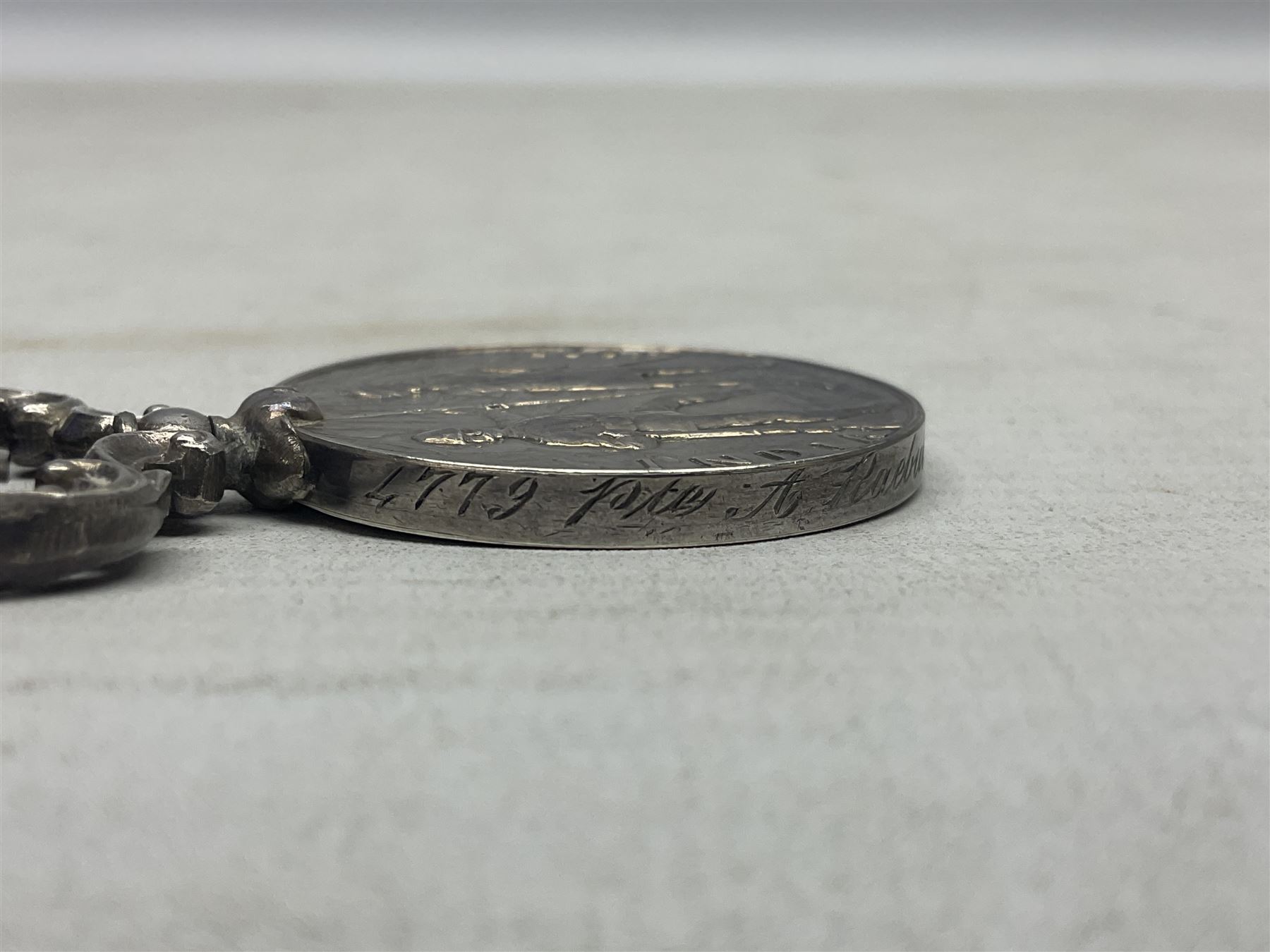 Victoria India General Service Medal with two clasps for Samana 1897 and Punjab Frontier 1897-98 awarded to 4779 Pte. A. Raeburne 2d. Bn. Ryl. Inf. Regt.; with ribbon