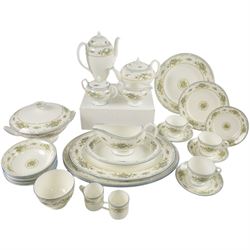 Wedgwood Petersham tea and dinner service, including, teapot, coffee pot covered sucrier, ...