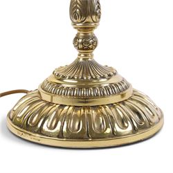 Pair of brass table lamp bases, H50cm