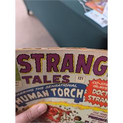 Fifty-six Marvel Silver Age 'Strange Tales' comic books, spanning years 1959-1966, comprising issues #68, #91, #94, #96, #100, #101, #106, #108, #113, #115, #116, #119, #121, #122, #124-#149, including some duplicates