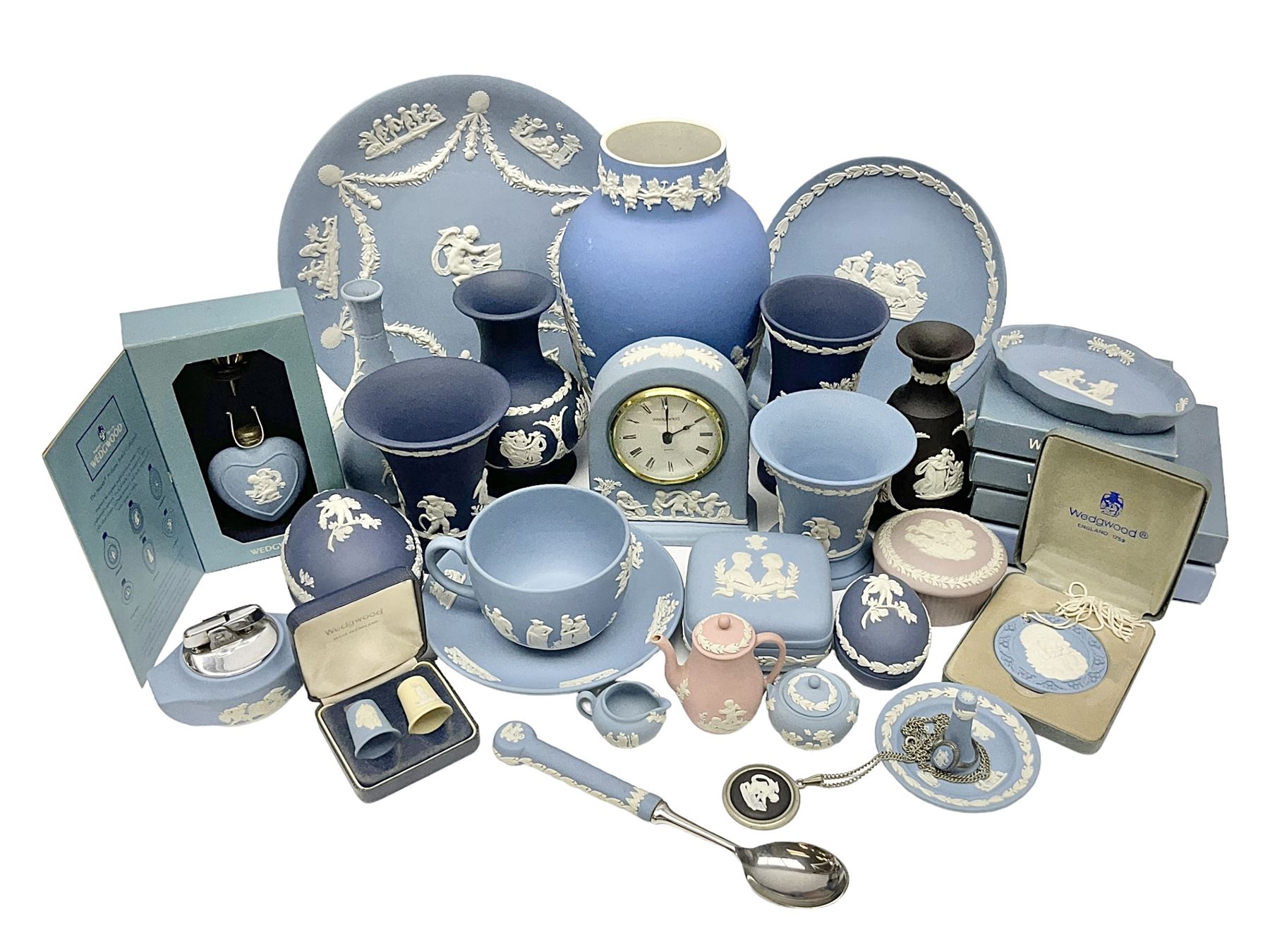 Large collection of Wedgwood Jasperware in dark blue | Antiques 