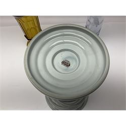 Bairstow Manor Pottery Tony Blair teapot and Tony Hague, Spode Copeland vase, glass vases, glass paperweight etc 