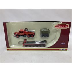 Corgi/Lledo - twenty six mostly ‘Trackside’ 1:76 scale model die-cast vehicles to include Corgi limited edition DG198001 Scammell Contractor Trailer & Transformer Load; together with Lledo Trackside Eddie Stobart ES1002 2 Piece Tin Plate Depot & AEC Platform Trailer; all in original boxes (27) 