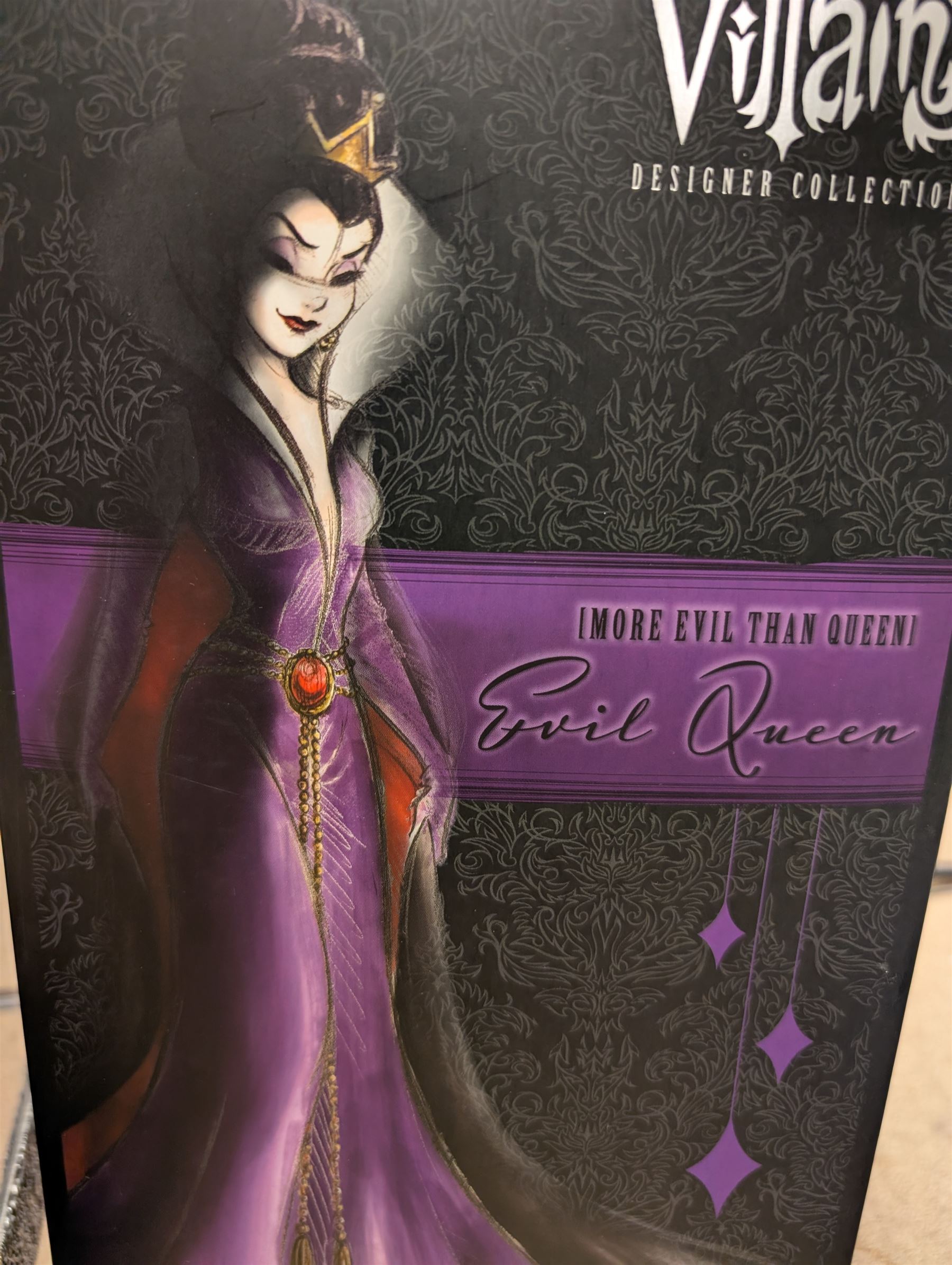 Three Disney Villains Designer Collection dolls,  'Evil Queen', 'Malificent' and Mother Gothel, all in original boxes and bags