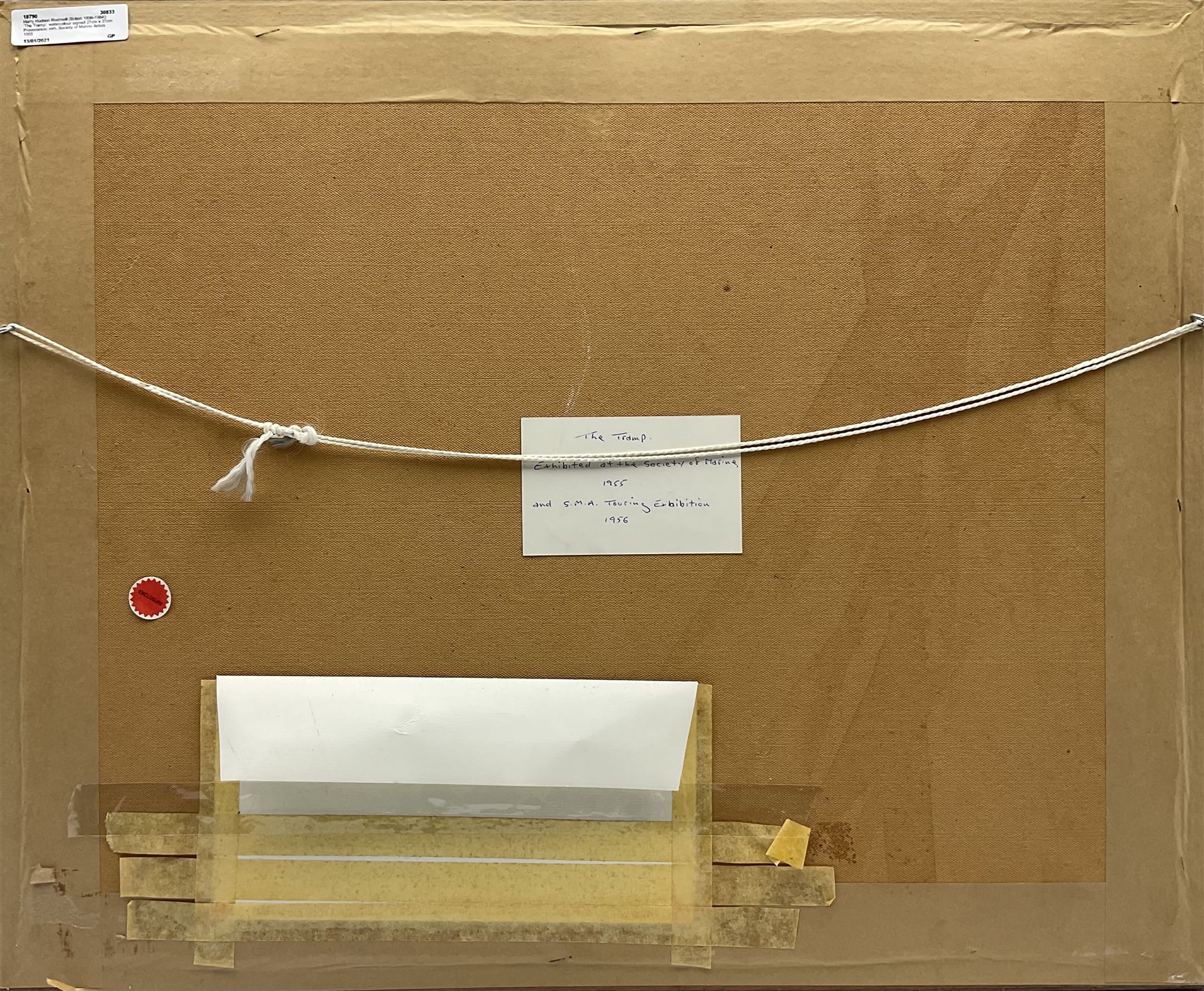 Harry Hudson Rodmell (British 1896-1984): 'The Tramp', watercolour signed 27cm x 37cm
Provenance: exh. Society of Marine Artists 1955 and their touring exhibition 1956; purchased by the vendor's family from the artist in 1957, sold together with letters and original receipt from the artist