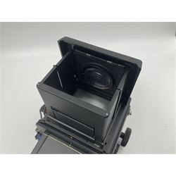 Mamiya RZ67 professional camera body, serial no 120282, with 'Mamiya-Sekor Z f=50mm 1:4.5 W' lens, serial no 18057 and RZ67 AE Prism Finder serial no 106809