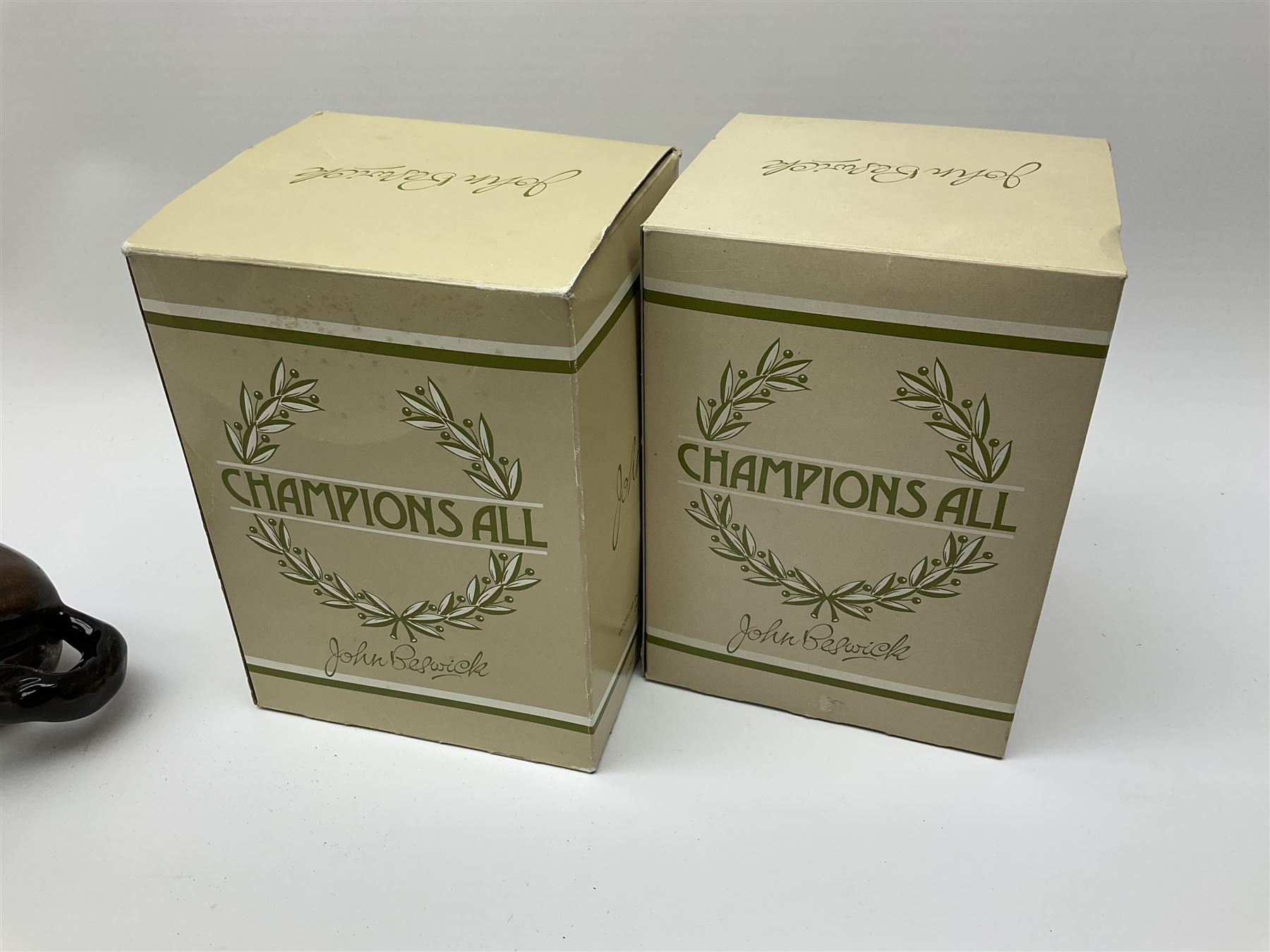 Two Beswick horse and 'Champions All' Wall Plaques, Arkle and Red Rum.