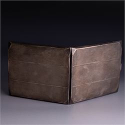 1940s silver cigarette case, of rectangular form with engine turned decoration, hallmarked Ellis & Co, Birmingham 1940, H8.5cm, W10cm