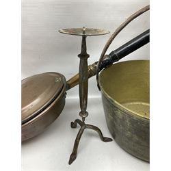 Jam pan, bed pan and other metalware 