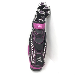 Set ladies Lynx golf clubs with bag and trolley      
