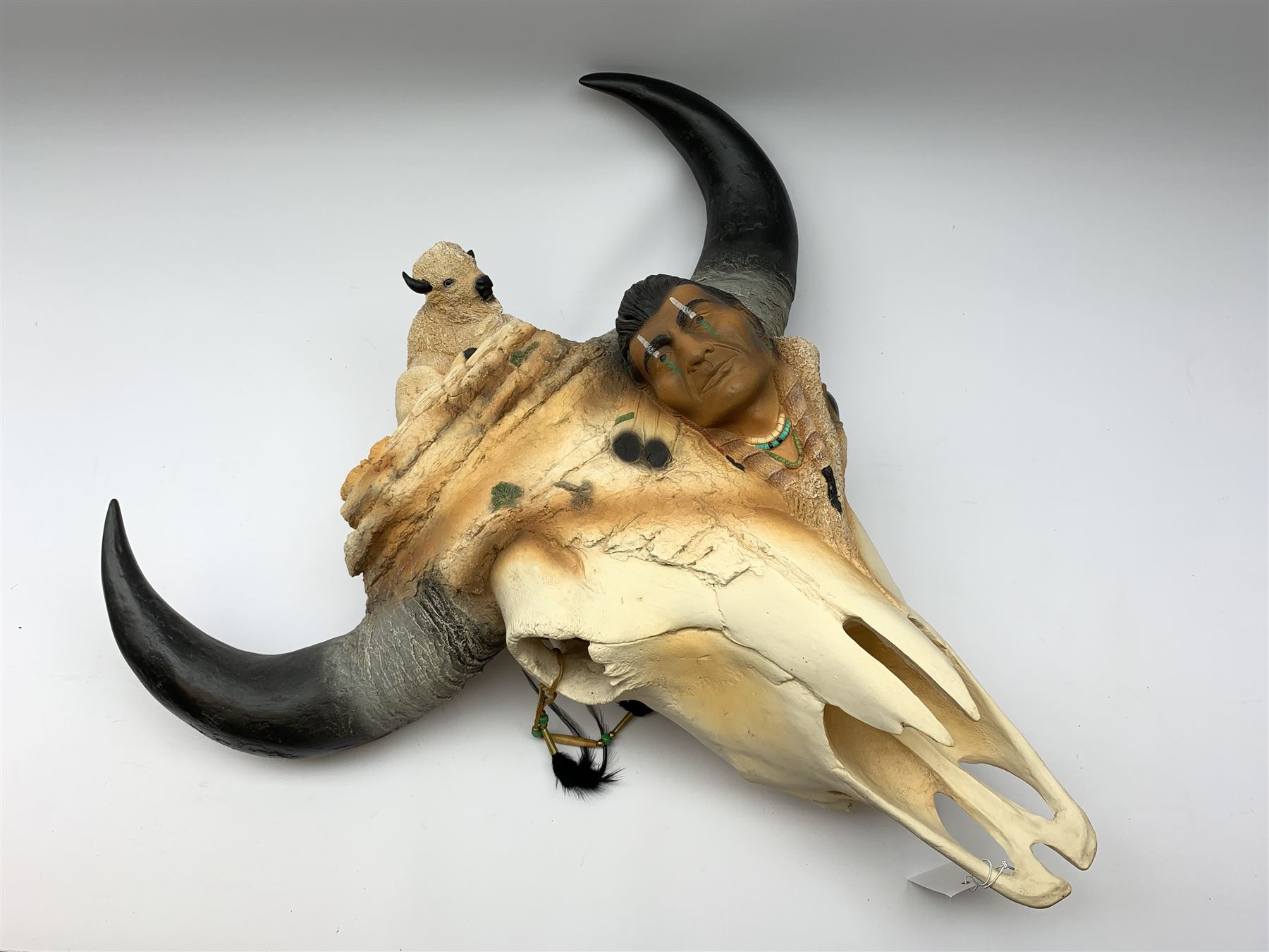 Large limited edition buffalo skull sculpture by Neil J. Rose and Gary Rose titled 'Spirit of Life' no. 15/1500, W62cm