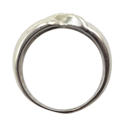 14ct white gold diamond crossover ring 
