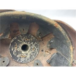 WW1 German leather Pickelhaube helmet with brass plate for Baden regiment, leather strap and leather part only of liner