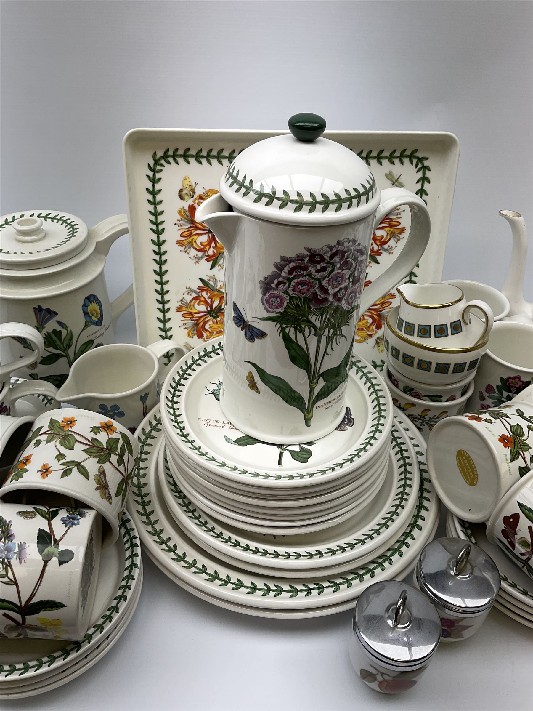 Portmeirion Botanical Garden tea wear, comprising of cafeteria, tea pot