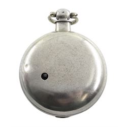 William IV silver pair cased verge fusee pocket watch by J C Heselton, Beverley, No. 1082, pierced and engraved balance cock decorated with a mask, enamel polychrome 'Speed the Plough' dial with Roman numerals, bull's eye glass, case by Benjamin Norton, London 1831