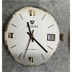 Nivada 18ct gold gentleman's 21 jewel automatic wristwatch, silvered dial with date aperture, stamped 750 with Helvetia hallmark