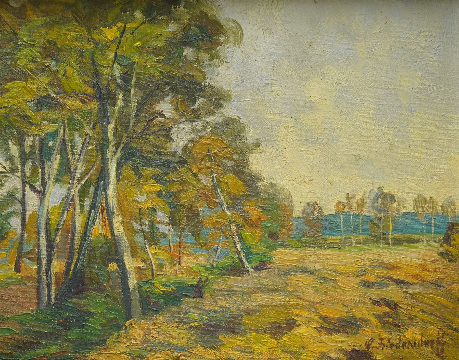 Robert Friedersdorff (German 1885-1970): Autumnal Landscape, oil on canvas signed 28cm x 35cm