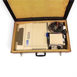1980s Apple II Europlus computer with two Disk II disc drives and a Microbuffer 