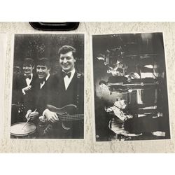 1963 Fender Jazz three-knob bass guitar; impressed with date code 7AUG63A on end of neck and serial no.L08587 on back plate; all original but re-finished in white in the 1970s; sold with photographs of the instrument in the 1960s with original finish and in the 1970s re-finished; L117.5cm; in original hard carrying case; Provenance: the professional guitar of Howard Livett from new to his death in 2005. Howard played in The Humperdincks, the backing group for Englebert Humperdinck, also played in the backing group for Max Bygraves and in the band Hedgehoppers Anonymous. The guitar is also sold with a manuscript letter of provenance from Howard's wife.