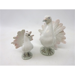  Two Grafenthal porcelain doves, H17cm   