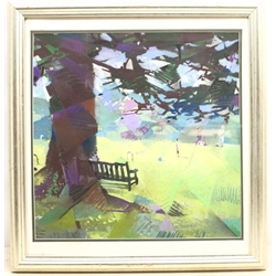 Christopher John Assheton-Stones (British 1947-1999): The Croquet Lawn, pastel signed and dated '94, 36cm x 36cm