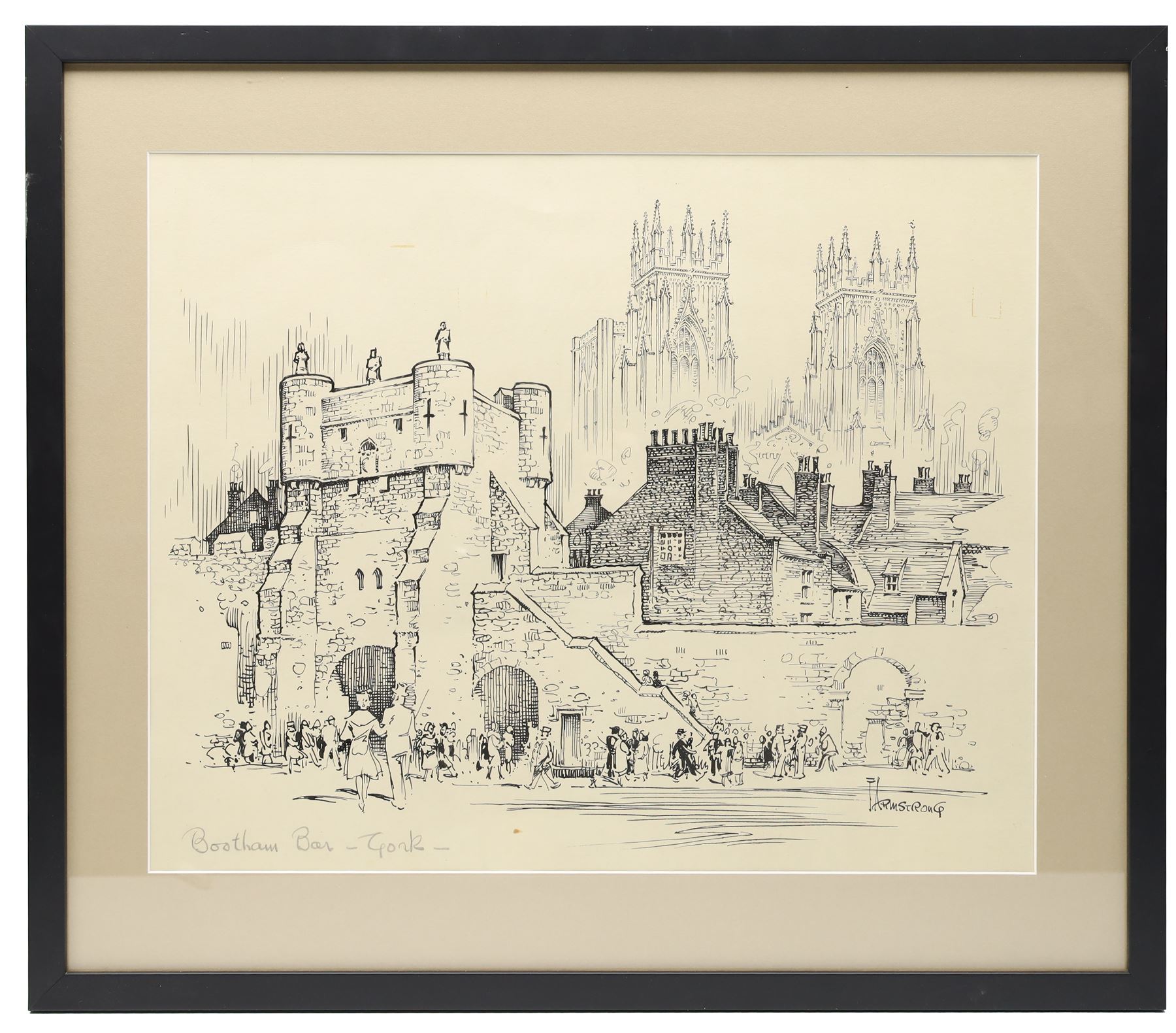 After Robert Morden (British 1650-1703): 'The County Palatine of Chester', hand coloured etching; together with a collection of architectural etchings and ink drawings, variously signed max 38cm x 47cm (6)