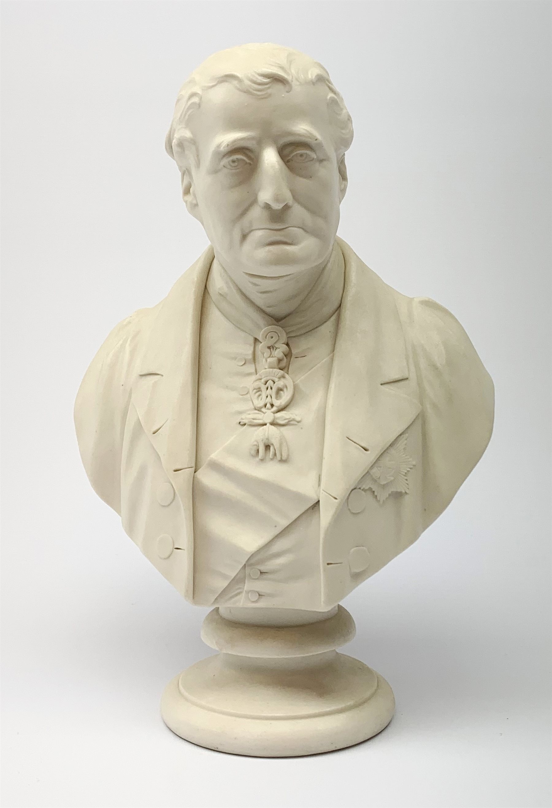 A Parian Ware bust, the Duke of Wellington, after H Weigall for ...