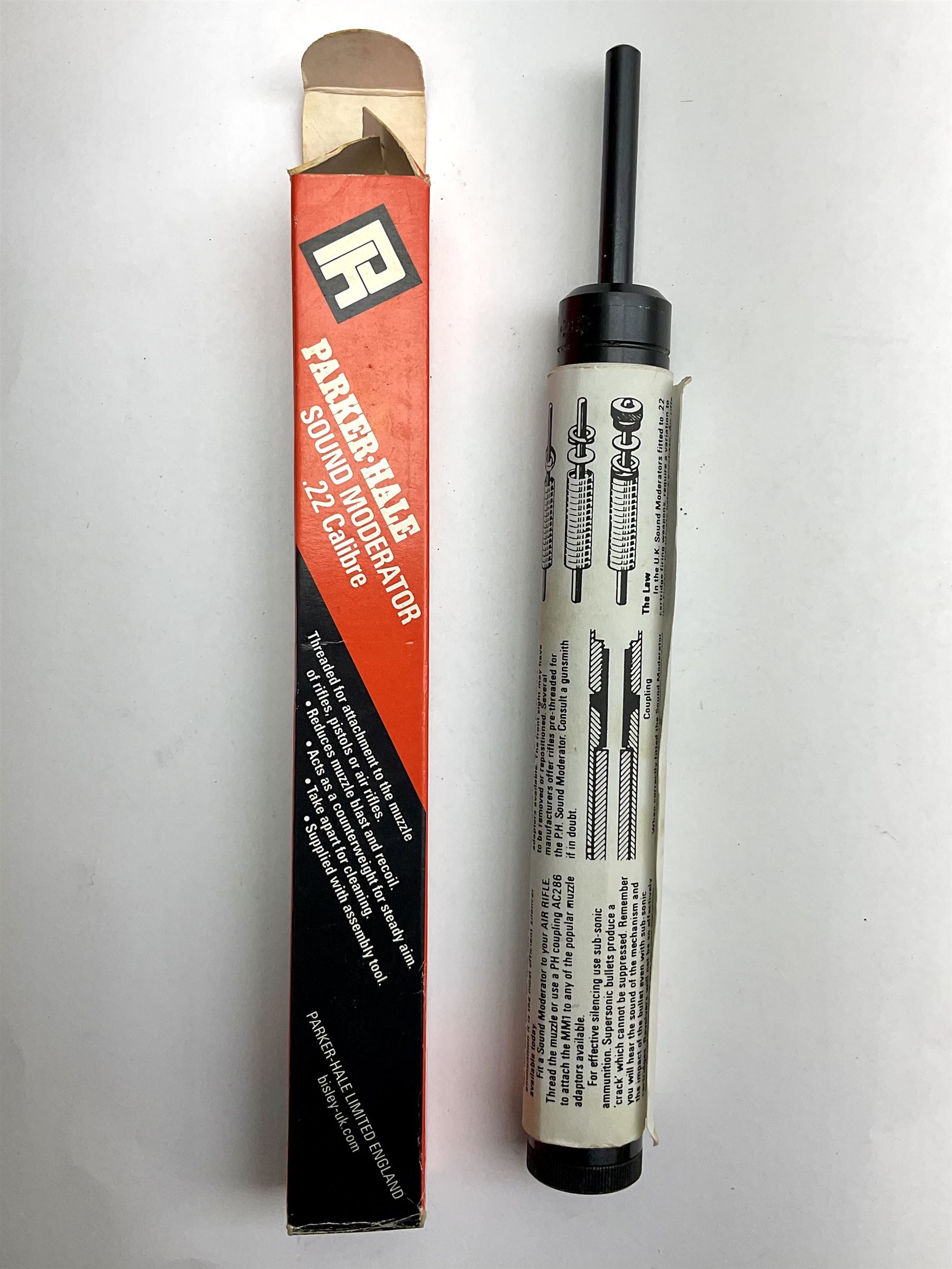 SECTION 1 FIREARMS CERTIFICATE REQUIRED - Parker Hale .22 LR Sound Moderator Model MMI L18cm, together with another NVN .22 sound moderator L18cm 