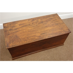  19th century elm blanket box, hinged lid, W94cm, H38cm, D46cm  