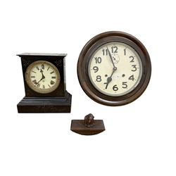 An American 19th century 8-day striking mantle clock and American early 20th century 8-day...