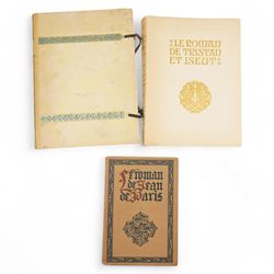 RELOTTED WITH LOT 6324 Gide, Romains Colette and Mauriac - 'La Guirlande des Annees' pub. Flammarion 1941, limited edition of 500 with coloured plates, J Marchand - 'Le Roman de Tristan et Iseut' 1924, coloured plates by Robert Engels, soft cover and 'Le Roman de Jean de Paris' 1924, soft cover and coloured plates, all published in French (3) 