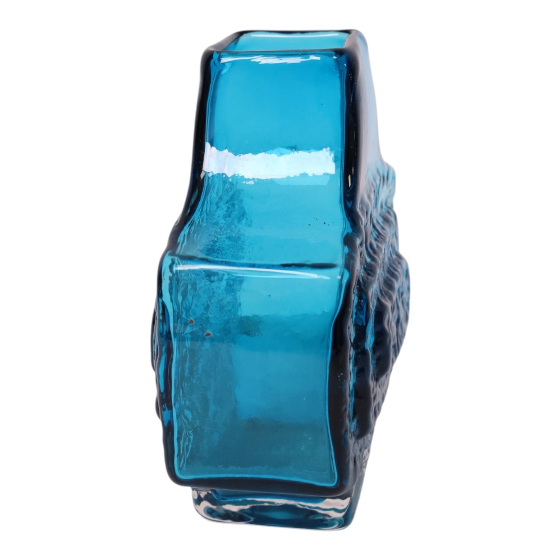Geoffrey Baxter, Whitefriars - mid century TV vase, in Kingfisher blue, H18cm