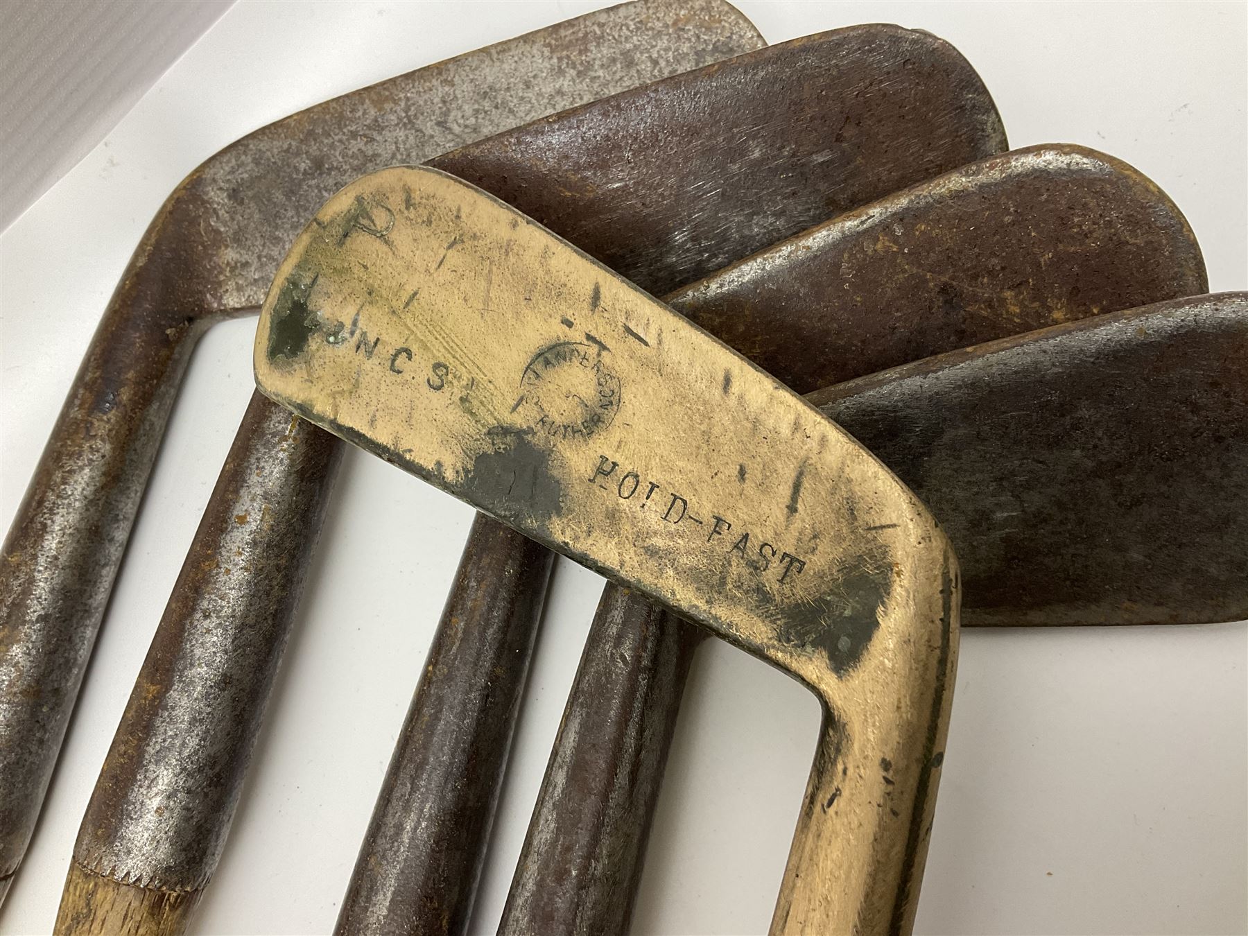 Collection of vintage wooden shaft golf clubs, including J & D Clark,  J Winton, etc (7)