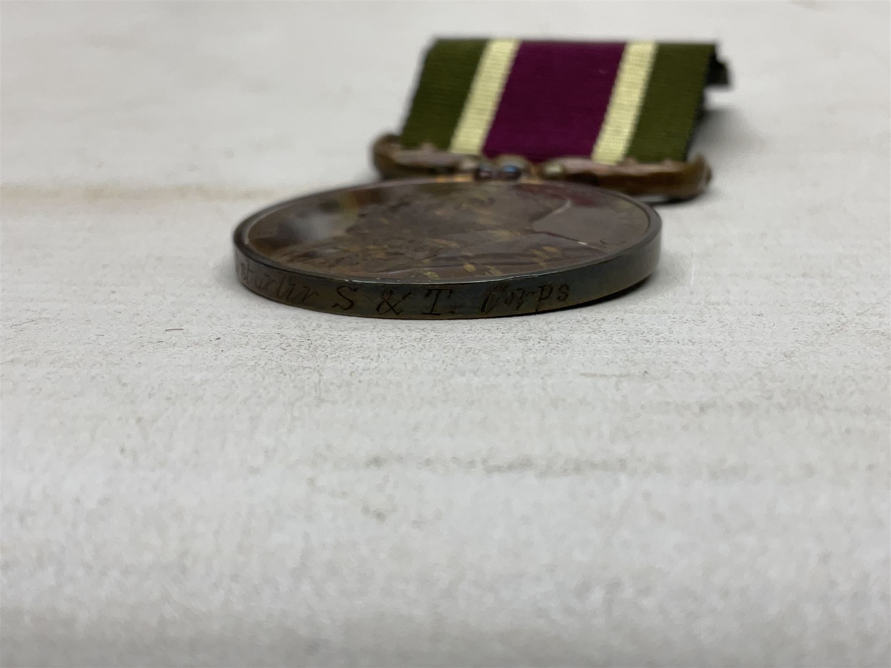 Edward VII Tibet 1903-4 bronze medal awarded to 481 Cooly Astarlir S & T Corps; with ribbon