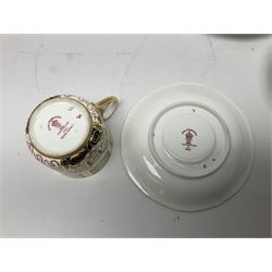 Six Royal Crown Derby cups and saucers all in imari pattern 2451, in various shapes  