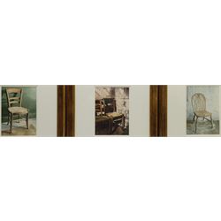 Robert Jones (British Contemporary): Chair Studies, set three watercolours signed, titled verso 20cm x 15cm (3)