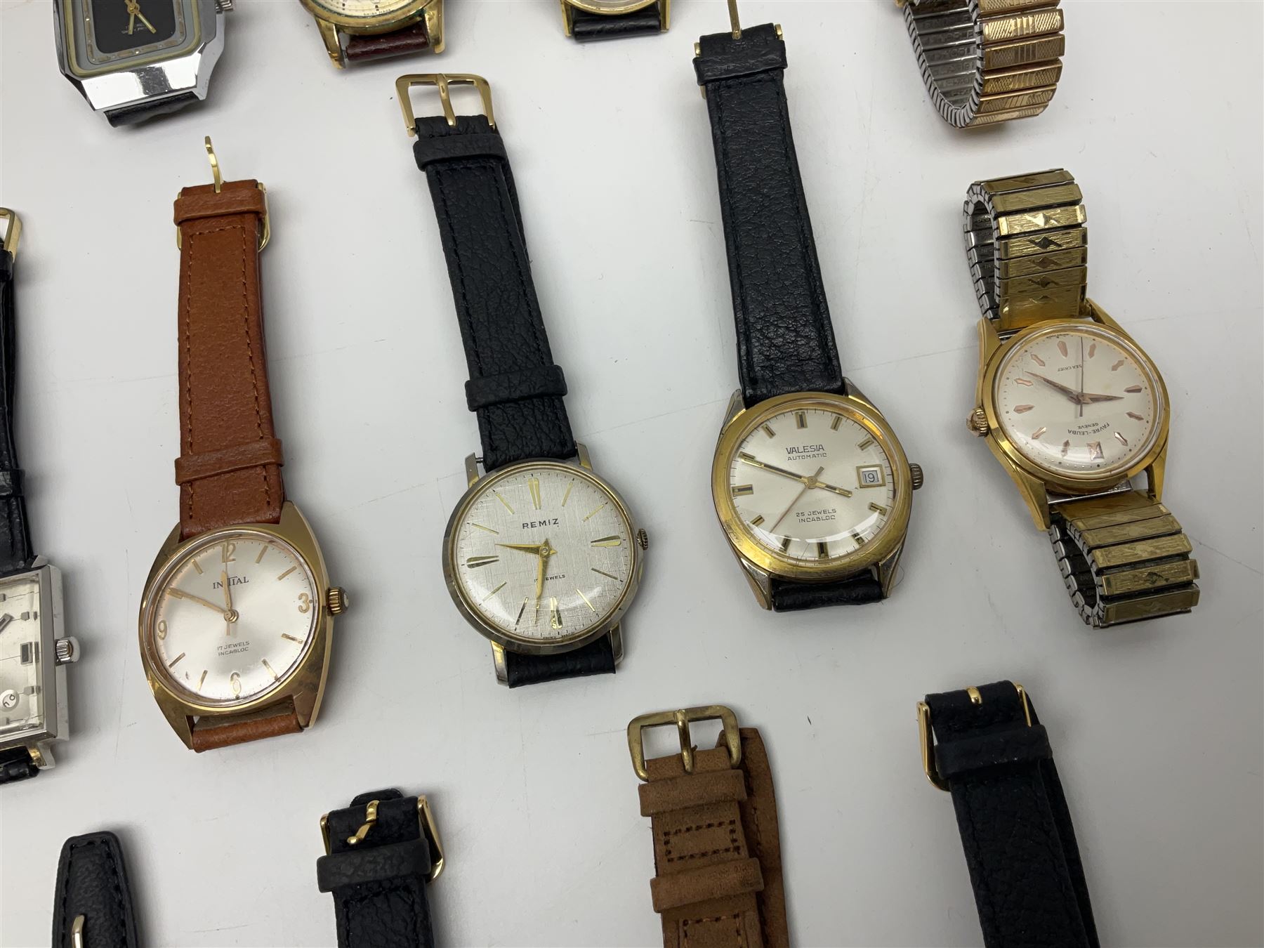 Collection of thirty wristwatches including Lucerne, Josmar, Astral, Mido, Thussy, Waldman, Camy, Doxa Lator, Avia, Lip, Enicar and Favre-Leuba