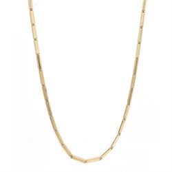 Gold rectangular link chain necklace stamped 585 and 375