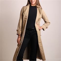 Aquascutum – vintage beige ‘Aqua 5’ trench coat, made in England, with double-breasted but...